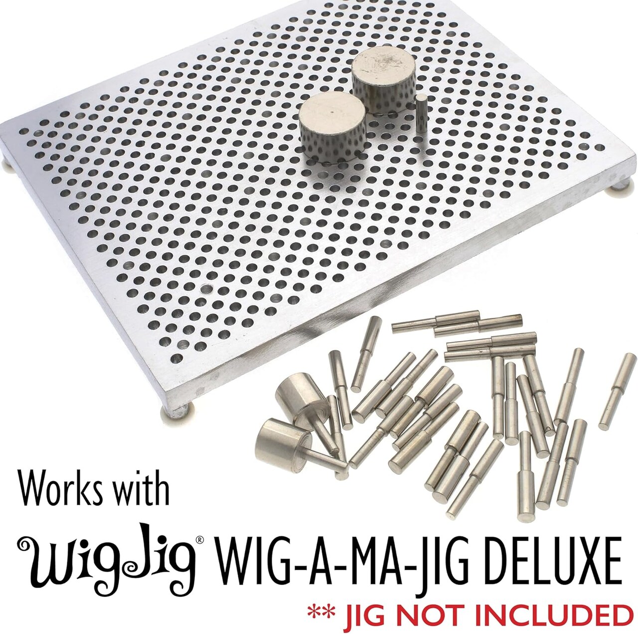 The Beadsmith Wig-Jig Peg Kit – 30pc Metal Pegs and Rounds in 2 Sizes Each w/Storage Case, Use w/Wig-A-Ma-Jig Deluxe